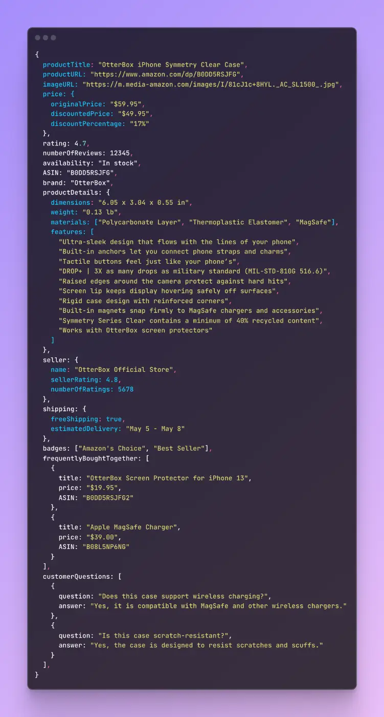 Product Data Scraper by ASIN Example